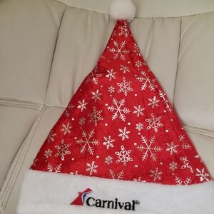Red Santa Hat with Snowflake Design